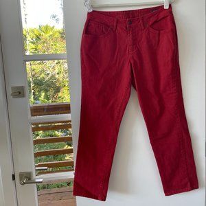 Jag Jeans‎ Mid Rise Slim Ankle Jeans in Rusty Red, Size 12